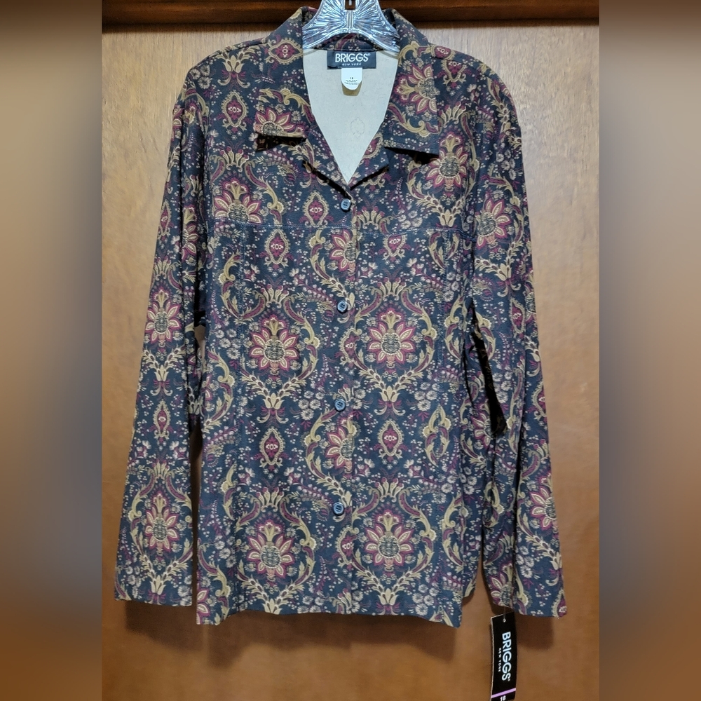 Briggs New York multicolored print blouse shirt top
